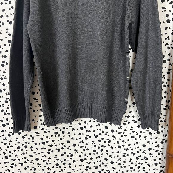 Oscar de la Renta | Men’s Grey Plaid White Grid Cotton Designer Sweater L EUC - Picture 7 of 8